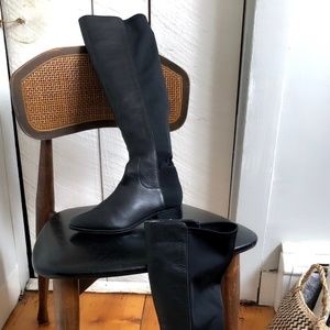 Aldo Black OTK Leather Boots Sz 36